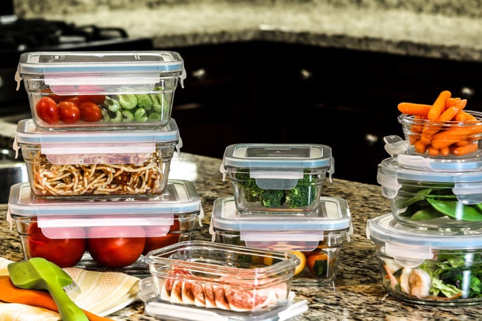 Glasslock 6-Piece Rectangle Oven Safe Container Set.